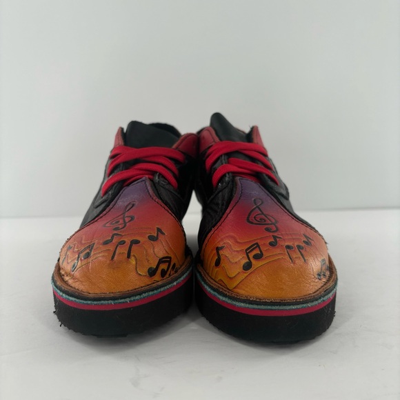 Soletech Music Note Hand Painted Leather Shoes Art To Wear Creative Size 5.5 - Picture 2 of 7